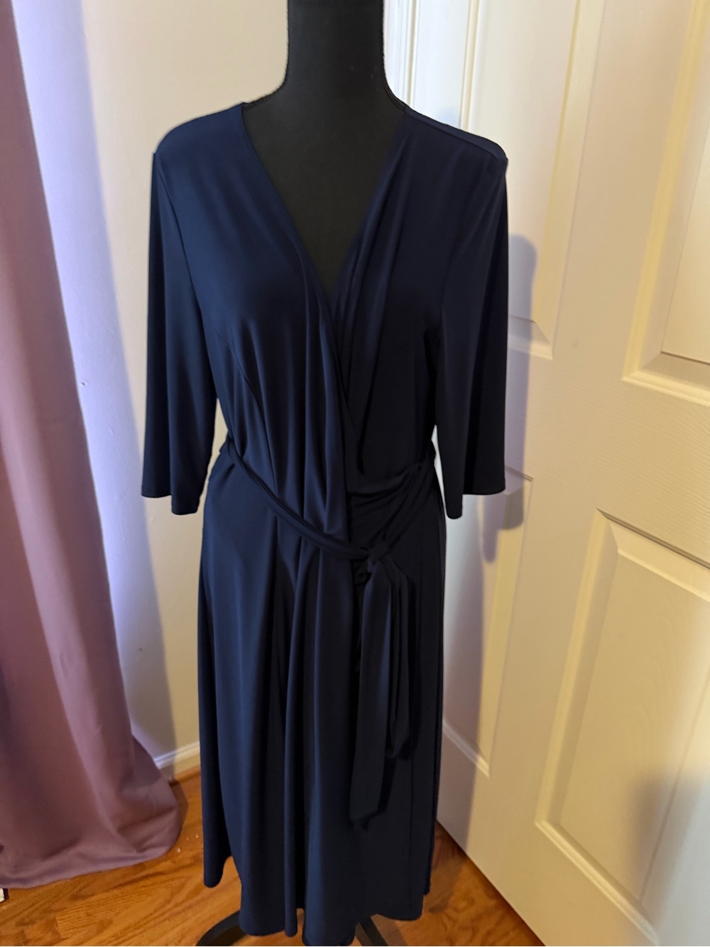 Kiyonna Navy Blue True Wrap Dress Size 1X